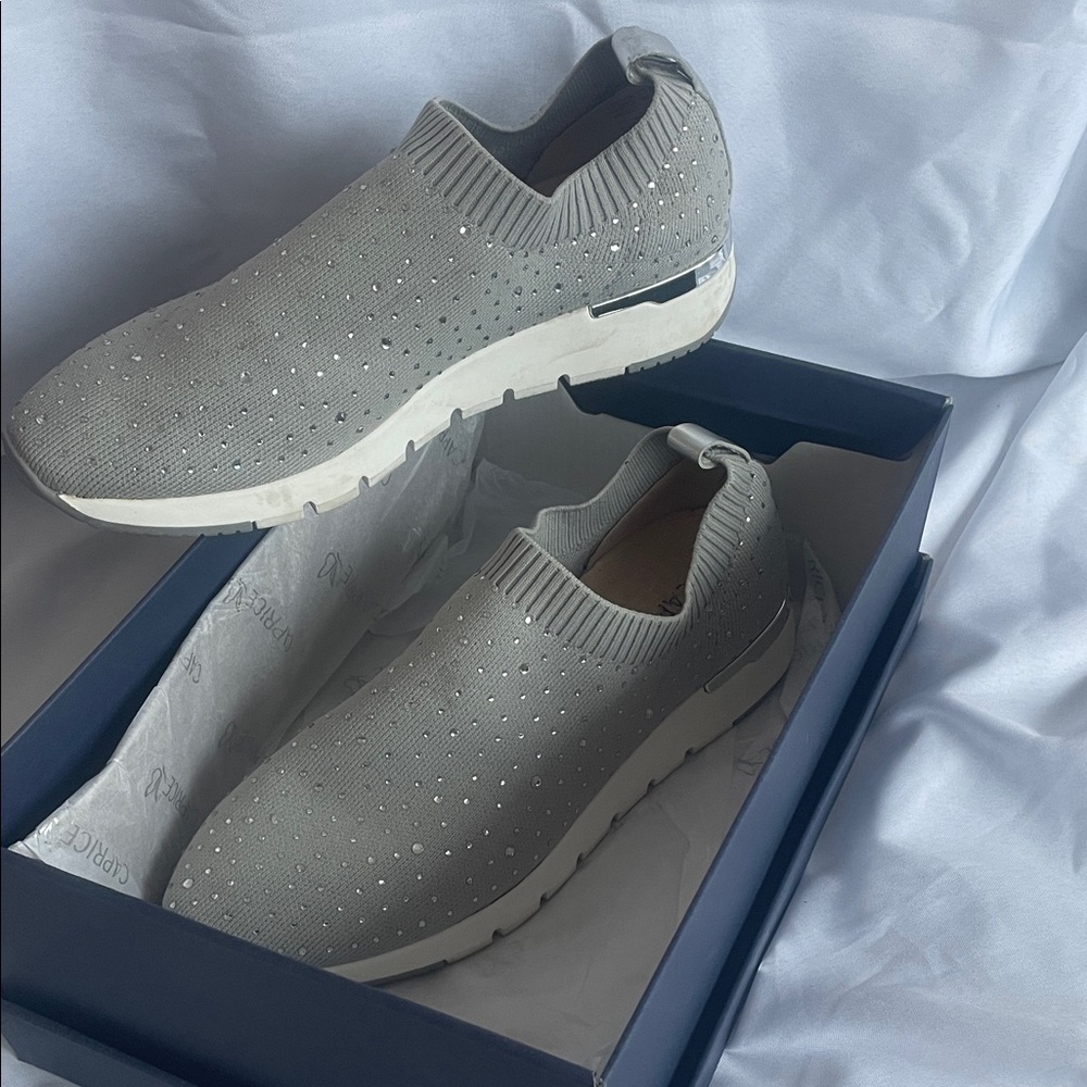 Caprice Grey rhinestone Slip-On ladies Shoes